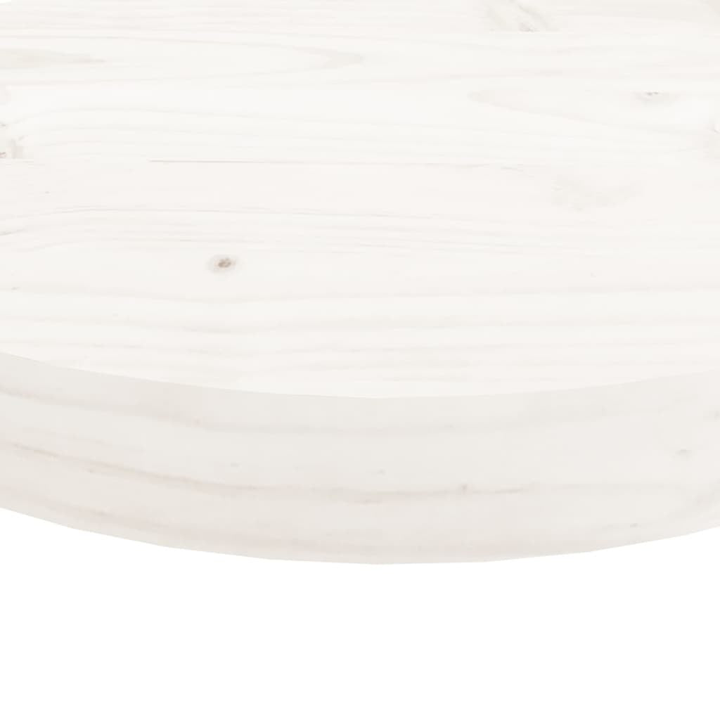 Table Top Round White 70x3 cm Solid Wood Pine