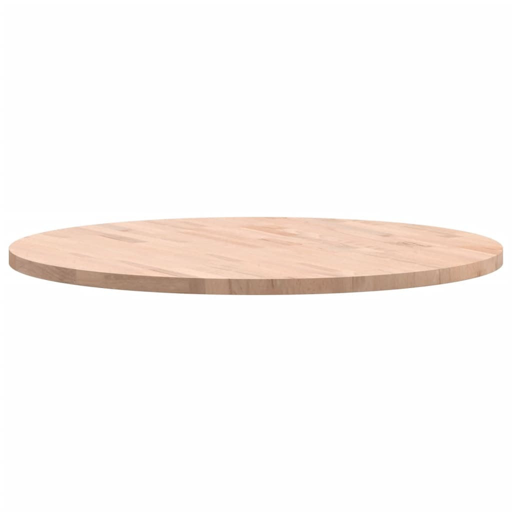 Table Top 80x2.5 cm Round Solid Wood Beech