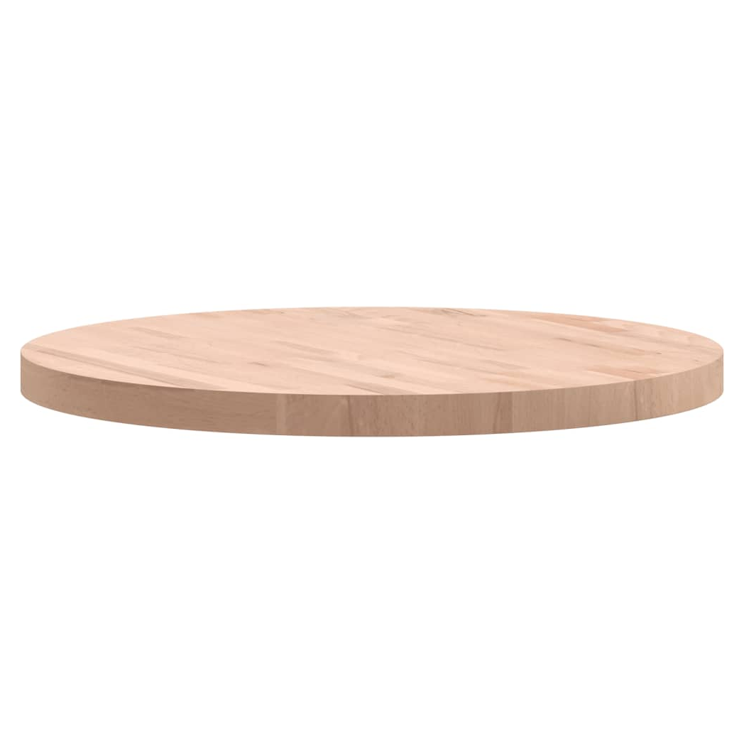 Table Top 70x4 cm Round Solid Wood Beech