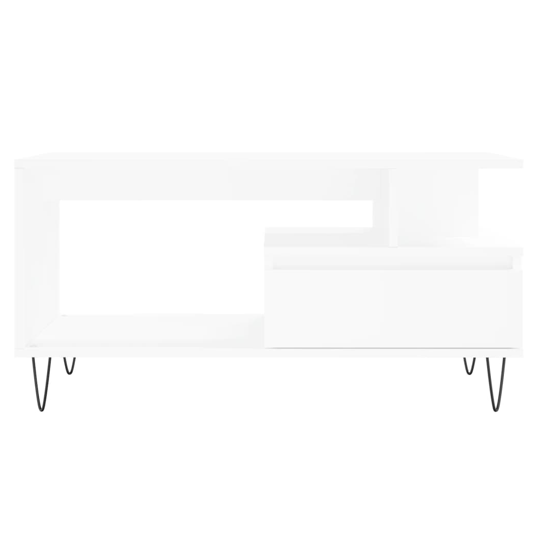 Coffee Table White 90x49x45 cm Engineered Wood