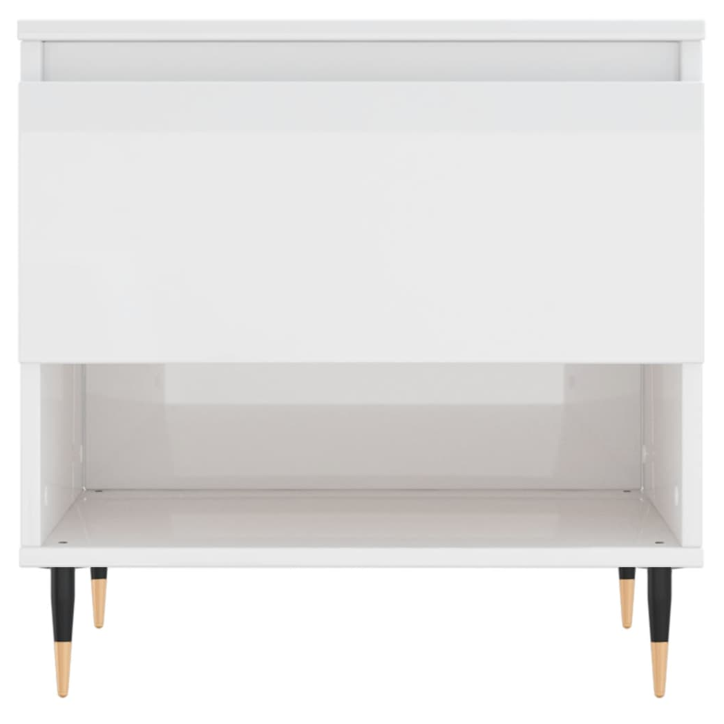 Coffee Table High Gloss White 50x46x50 cm Engineered Wood