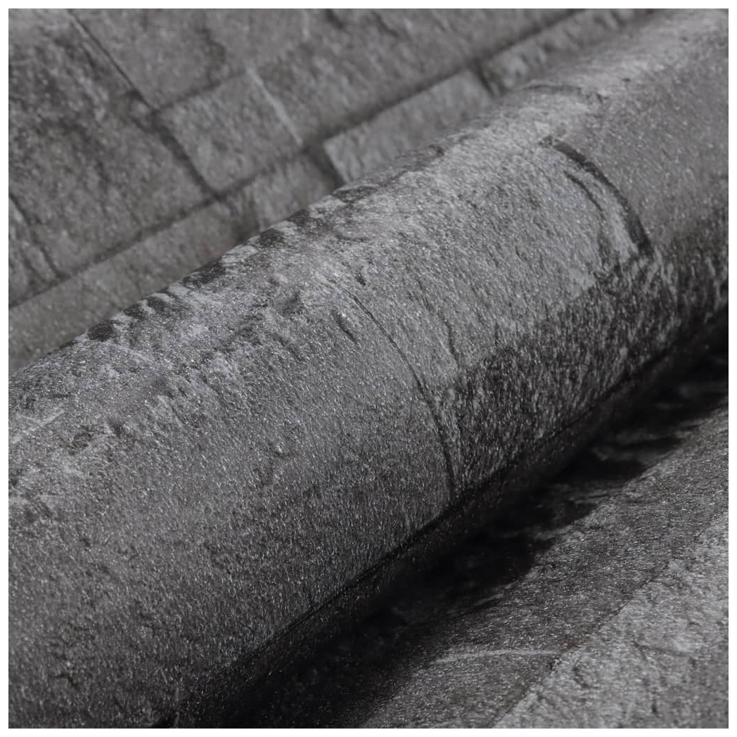 Wallpaper 3D Stone Look Black 10x0.53 m Non-woven
