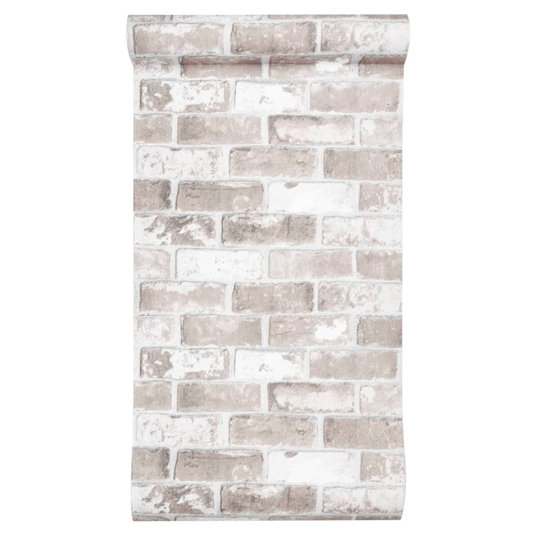 Wallpaper 3D Brick Pattern Grey 10x0.53 m Non-woven