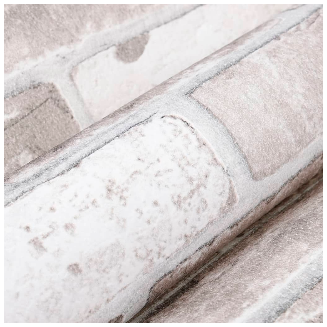 Wallpaper 3D Brick Pattern Grey 10x0.53 m Non-woven
