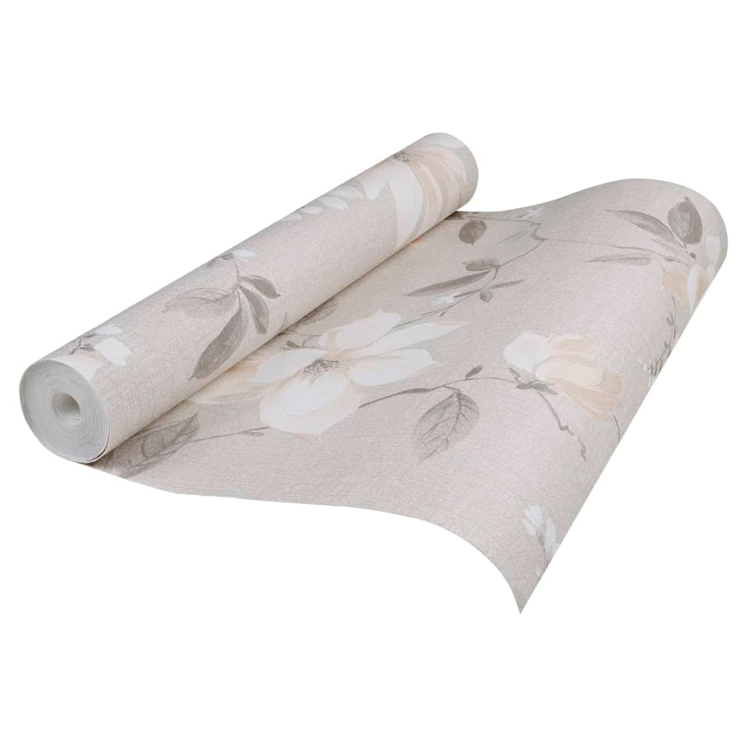 Wallpaper 3D Flower Pattern Grey 10x0.53 m Non-woven