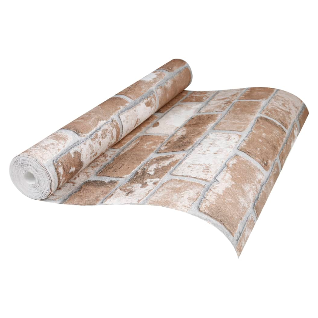 Wallpaper 3D Brick Pattern Brown 10x0.53 m Non-woven