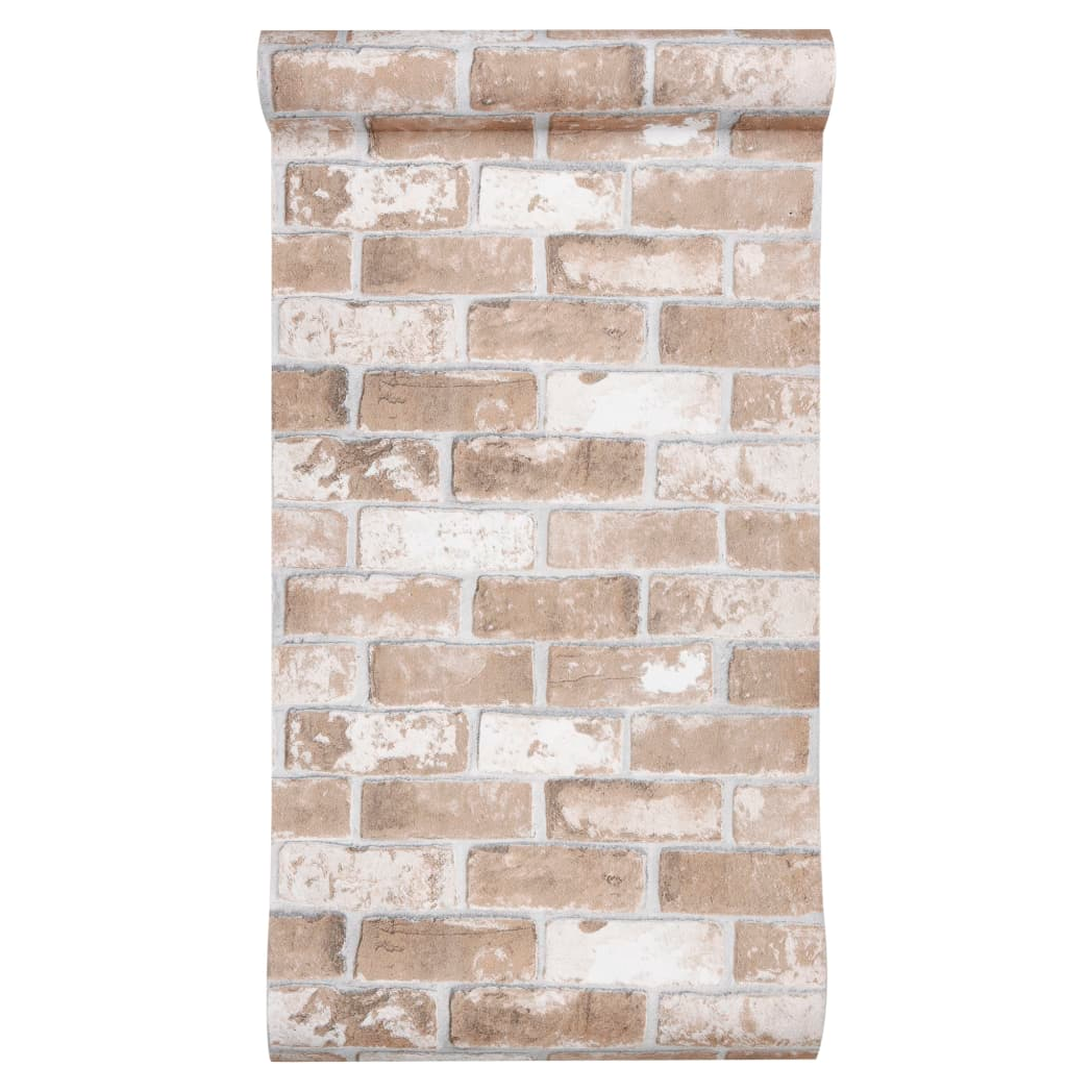 Wallpaper 3D Brick Pattern Brown 10x0.53 m Non-woven