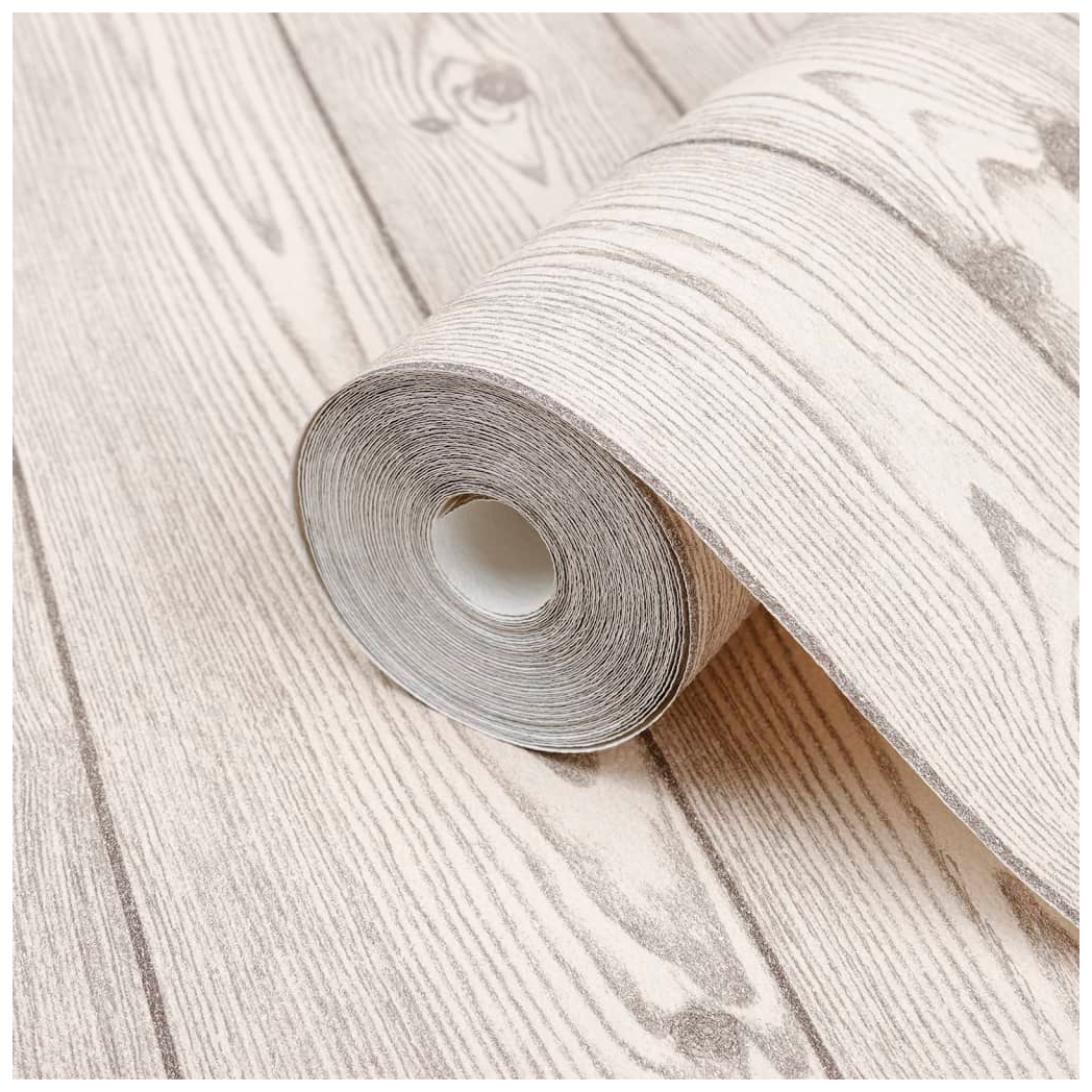Wallpaper 3D Wood Grain Grey 10x0.53 m Non-woven