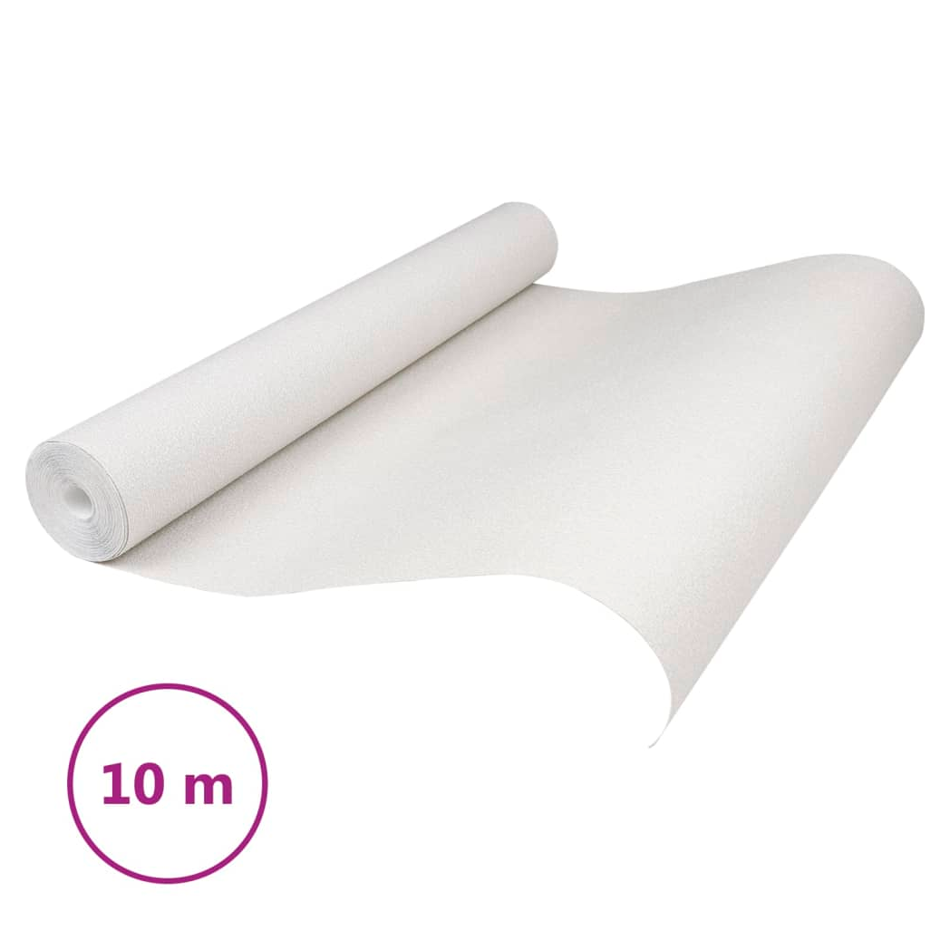 Wallpaper 3D Solid Colour White 10x0.53 m Non-woven