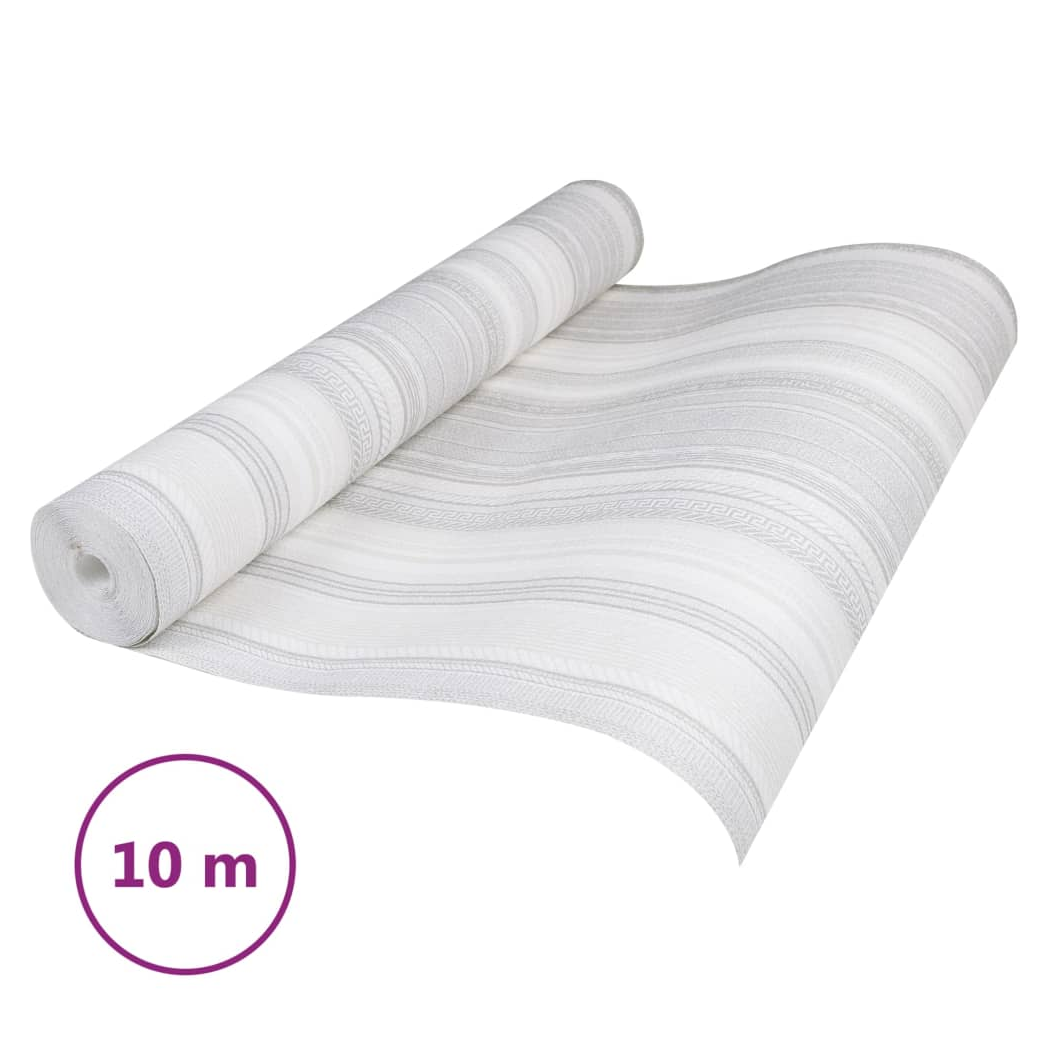 Wallpaper 3D Strip Pattern Grey 10x0.53 m Non-woven