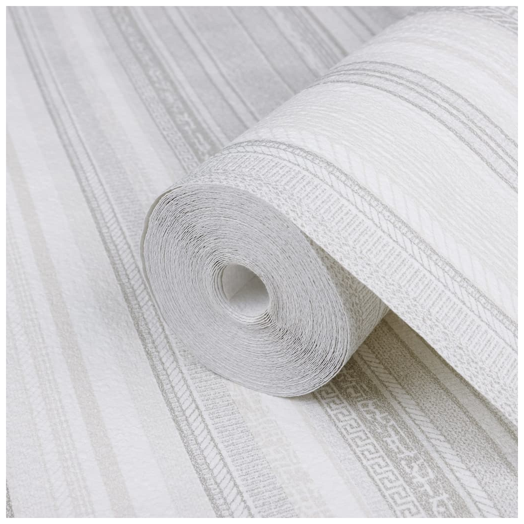 Wallpaper 3D Strip Pattern Grey 10x0.53 m Non-woven