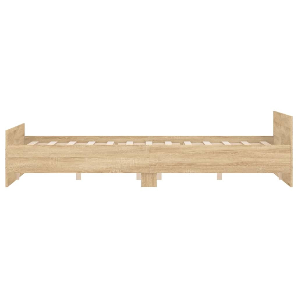 Bed Frame with Headboard and Footboard Sonoma Oak 160x200 cm