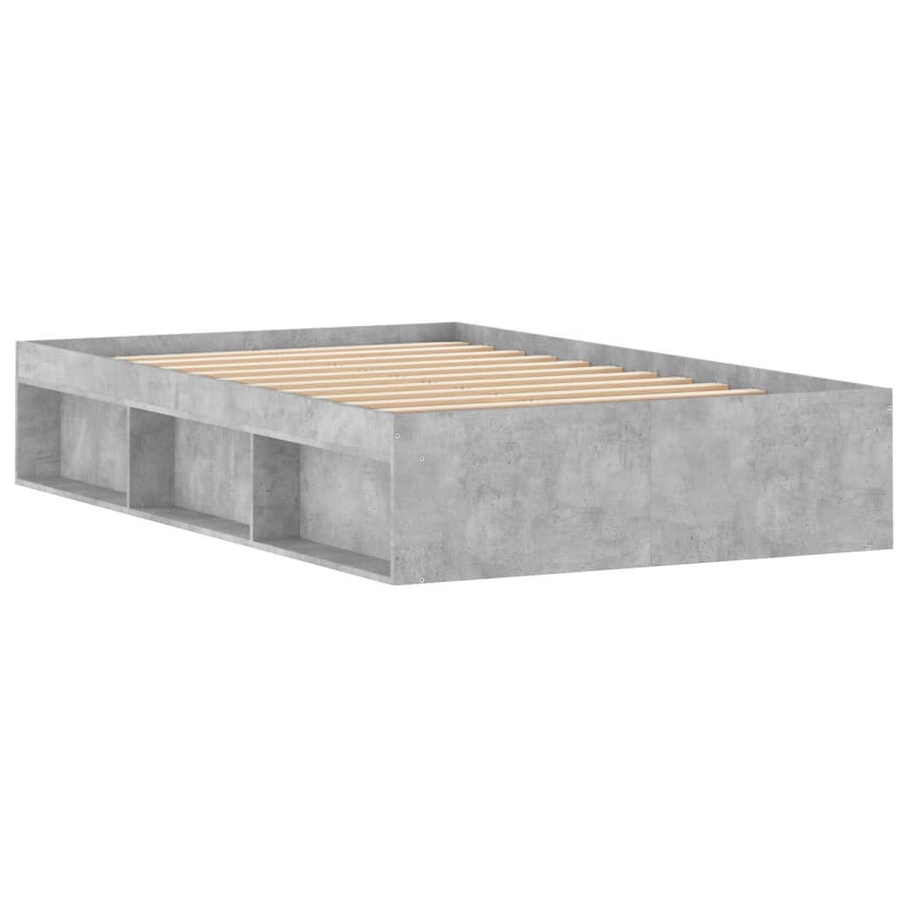 Bed Frame Concrete Grey 120x190 cm Small Double