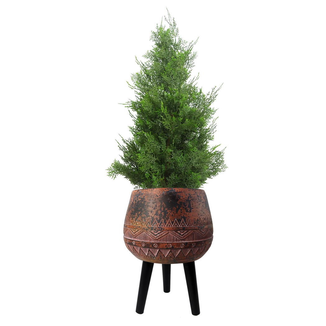 44cm x 30cm Large Zaturn Planter Brown / Black with Legs Large
