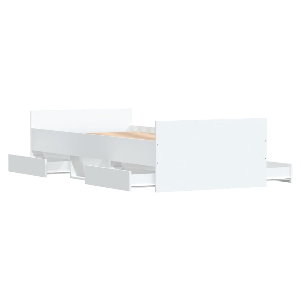 Bed Frame with Headboard and Footboard White 90x190 cm Single