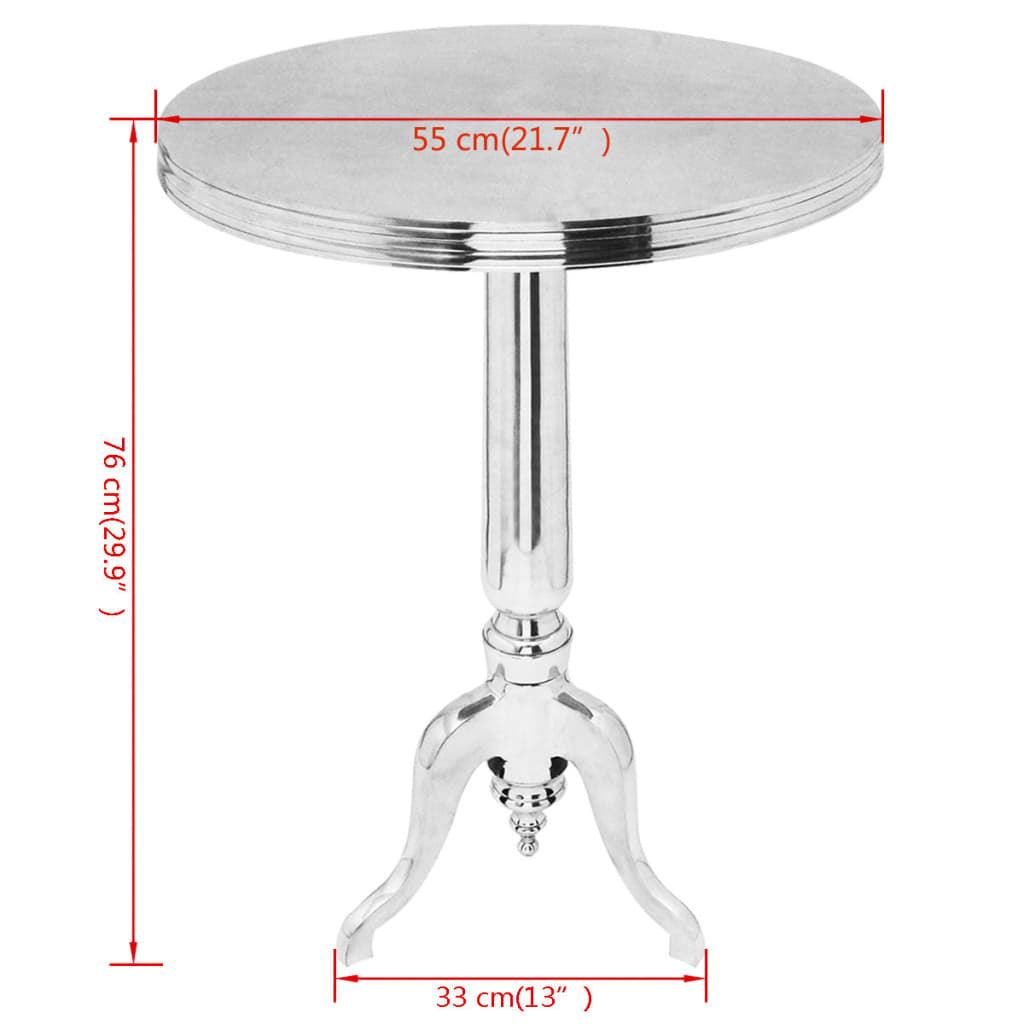 Side Table Round Aluminium Silver