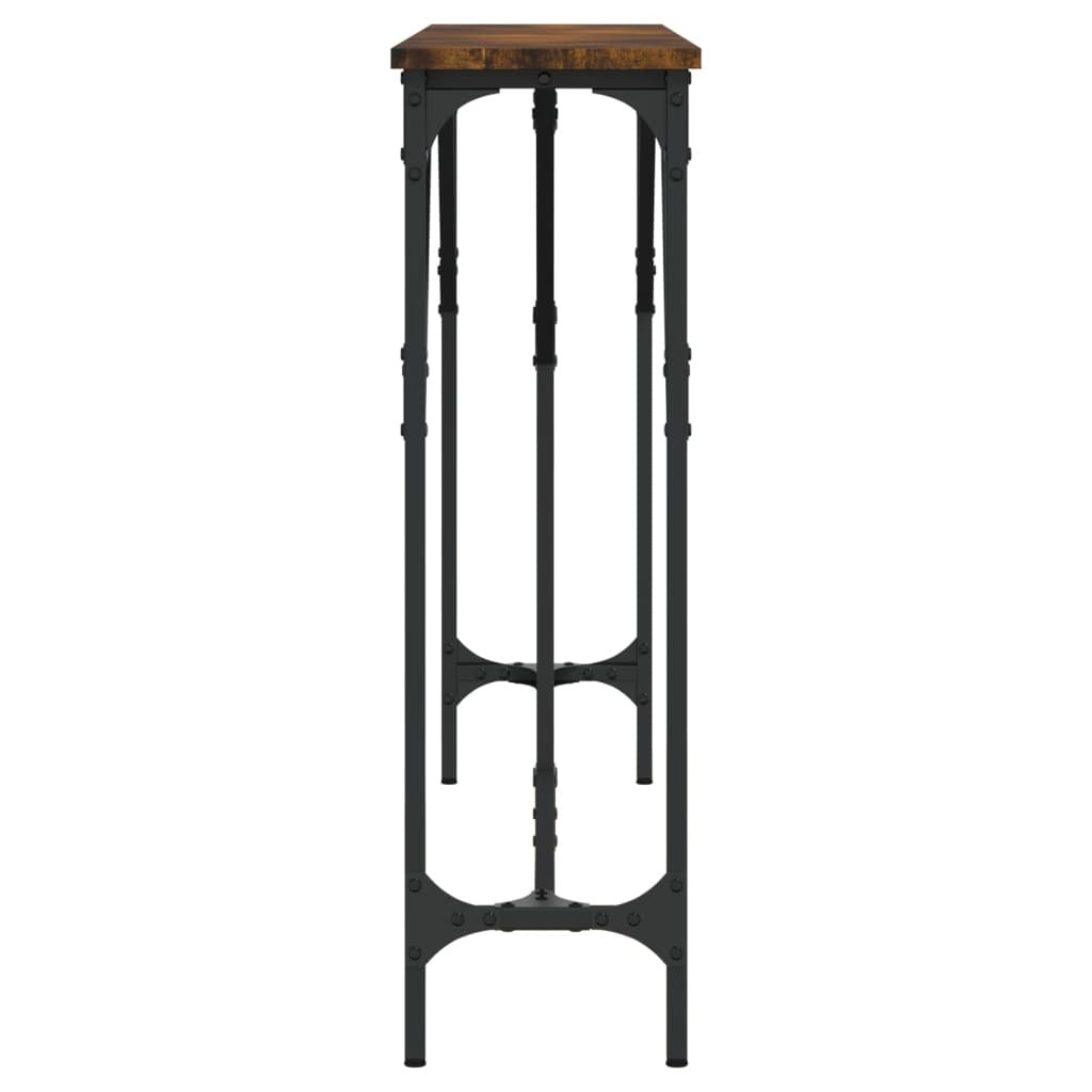 Console Table Smoked Oak 140x23x75 cm Engineered Wood