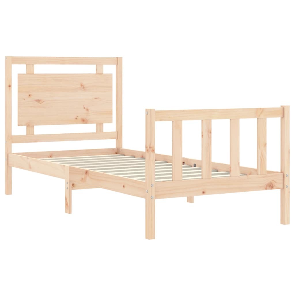 Bed Frame with Headboard 100x200 cm Solid Wood