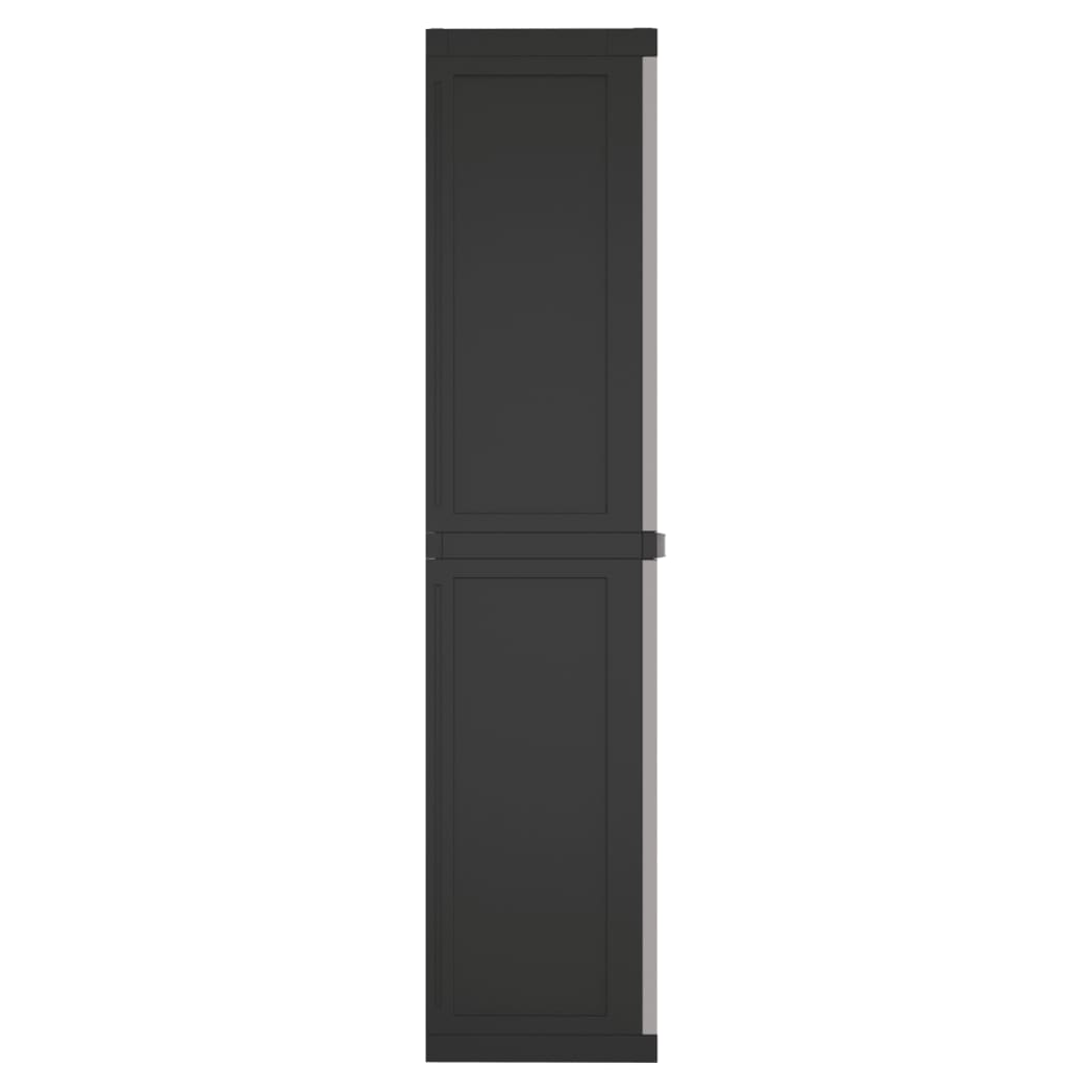 Outdoor Storage Cabinet Grey and Black 65x37x165 cm PP