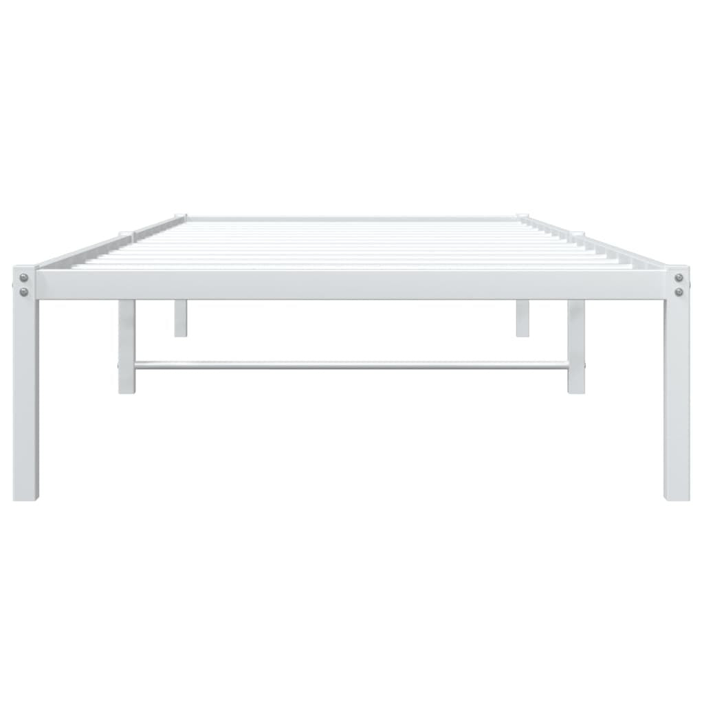 Metal Bed Frame White 90x190 cm Single