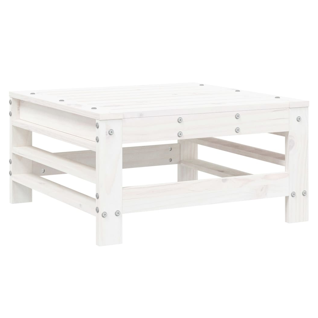 6 Piece Garden Lounge Set White Solid Wood Pine