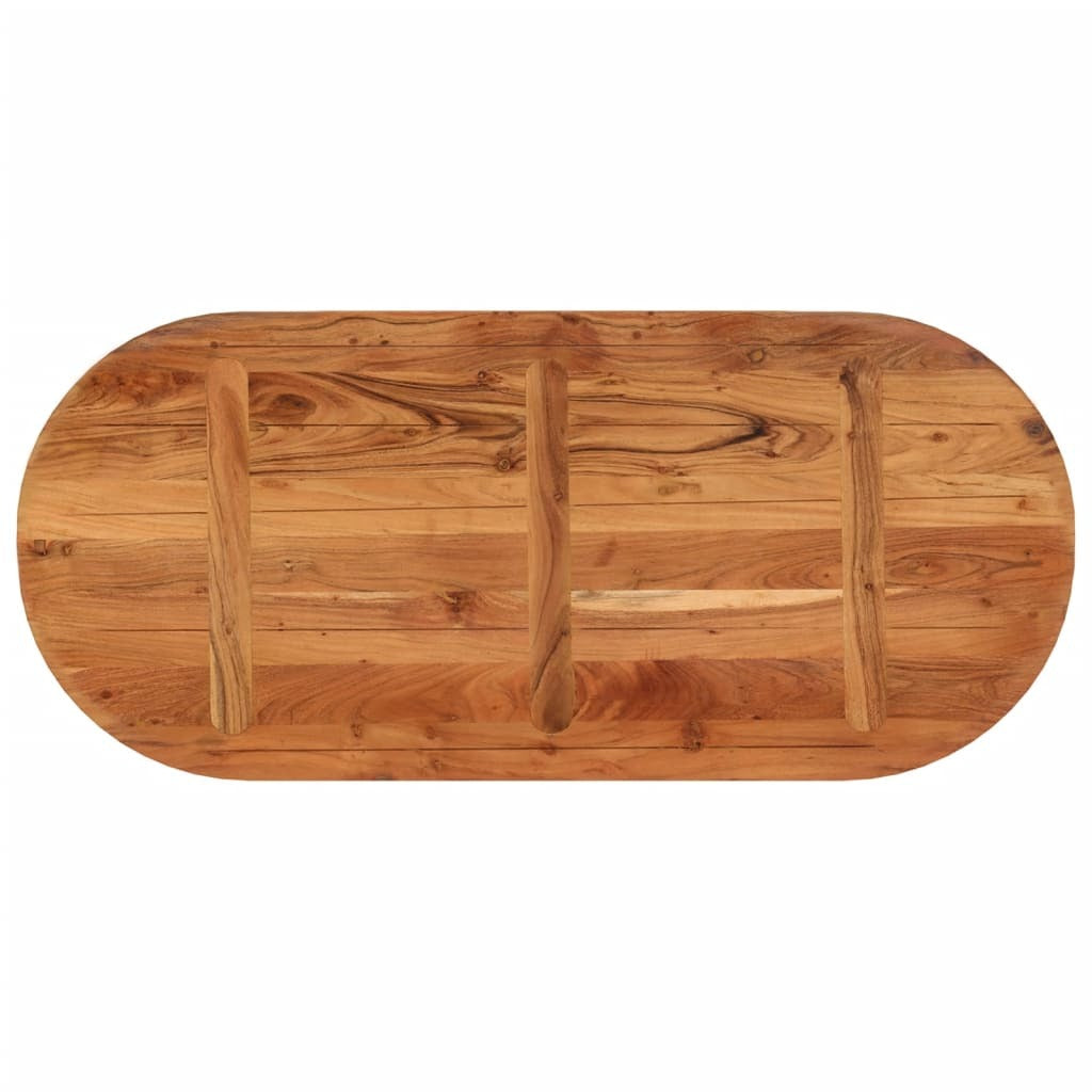Table Top 110x50x3.8 cm Oval Solid Wood Acacia