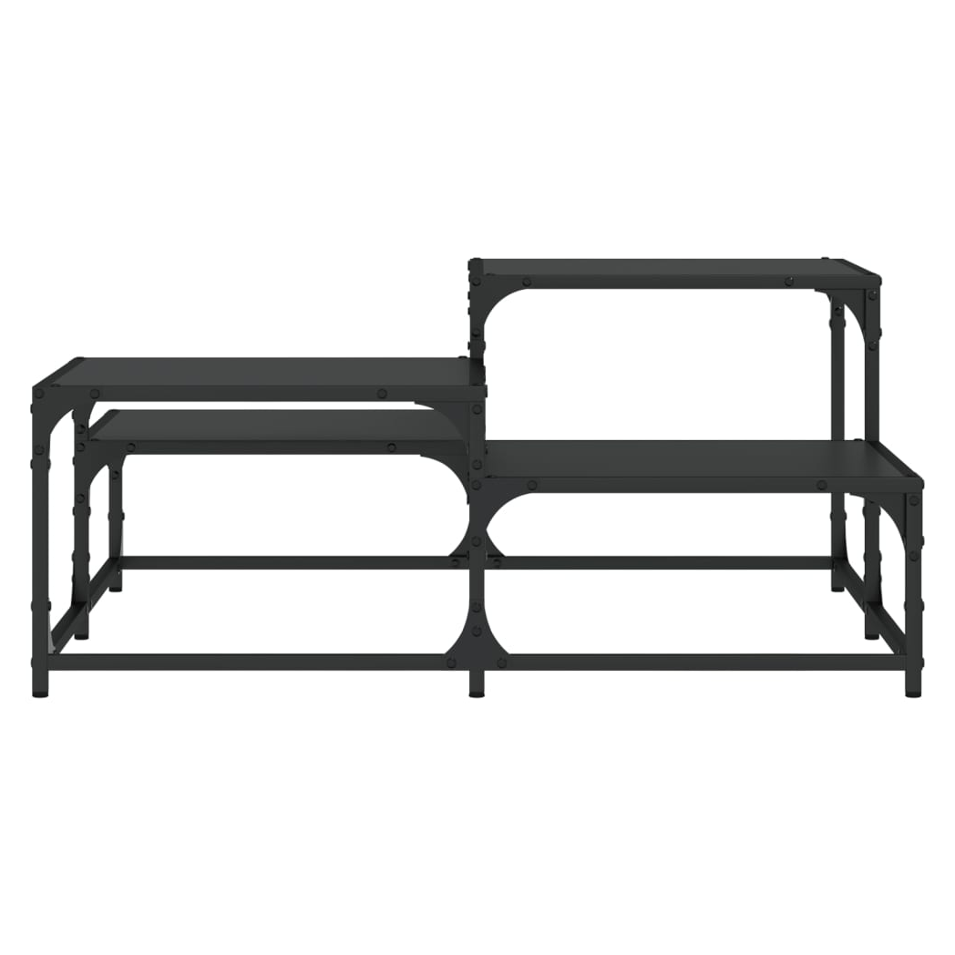 Coffee Table Black 87.5x87.5x40 cm Engineered Wood