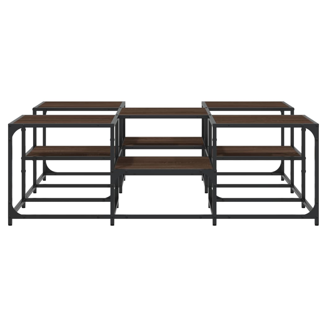 Coffee Table Brown Oak 121x121x40 cm Engineered Wood