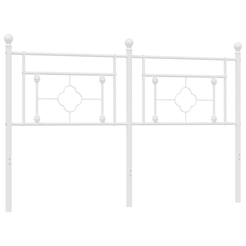 Metal Headboard White 150 cm