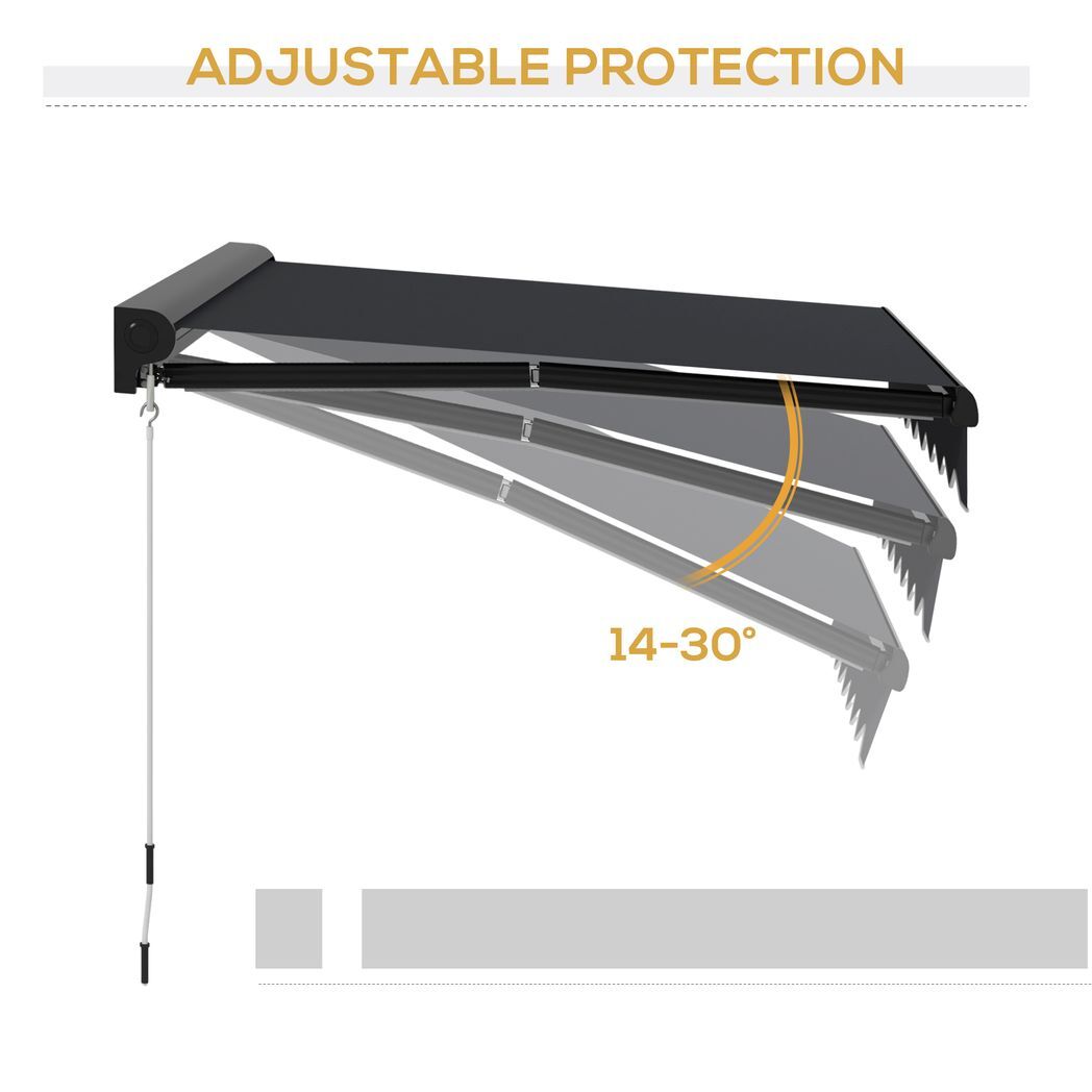 Svvalka 2.5 x 2m Electric Awning with LED Light, Sun Canopies for Patio