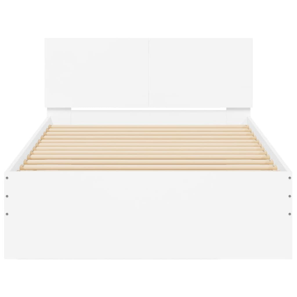 Bed Frame with Headboard White 100x200 cm Engineered wood