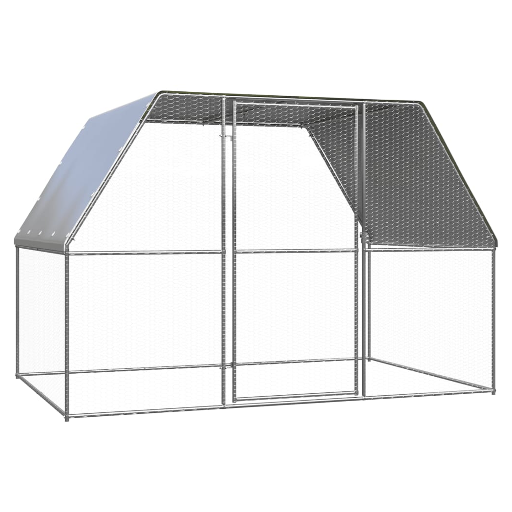 Chicken Cage Silver and Grey 3x2x2 m Galvanised Steel