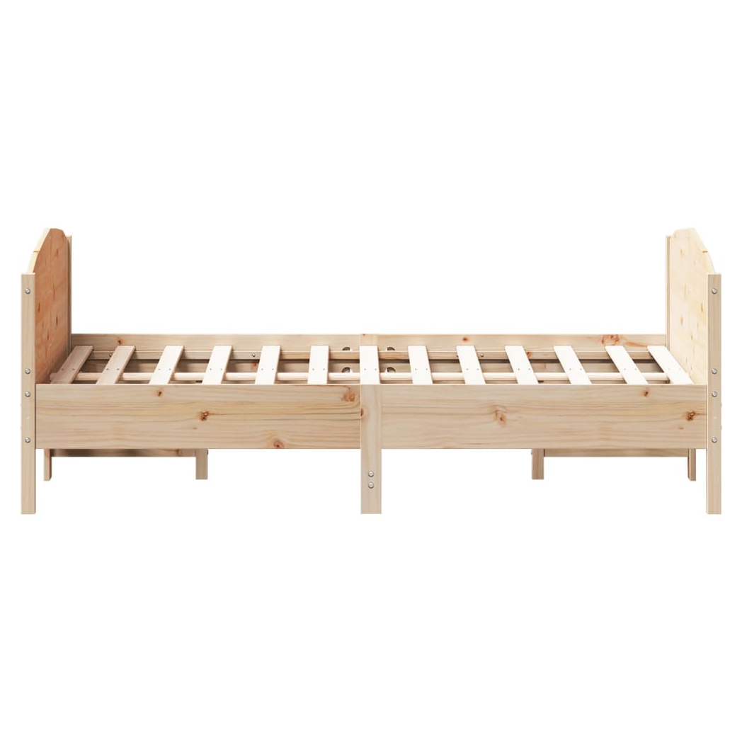 Bed Frame with Headboard 120x190 cm Small Double Solid Wood Pine