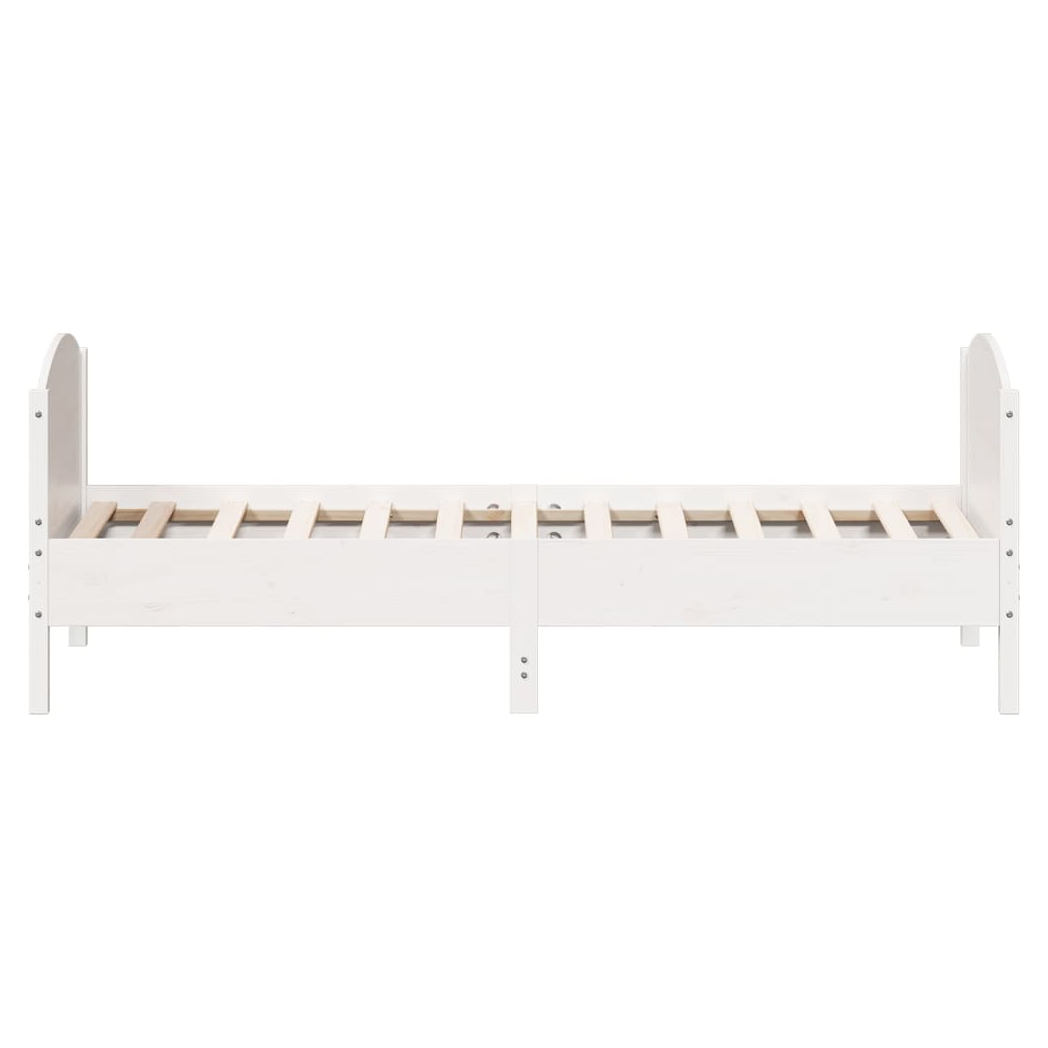 Bed Frame with Headboard White 90x200 cm Solid Wood Pine