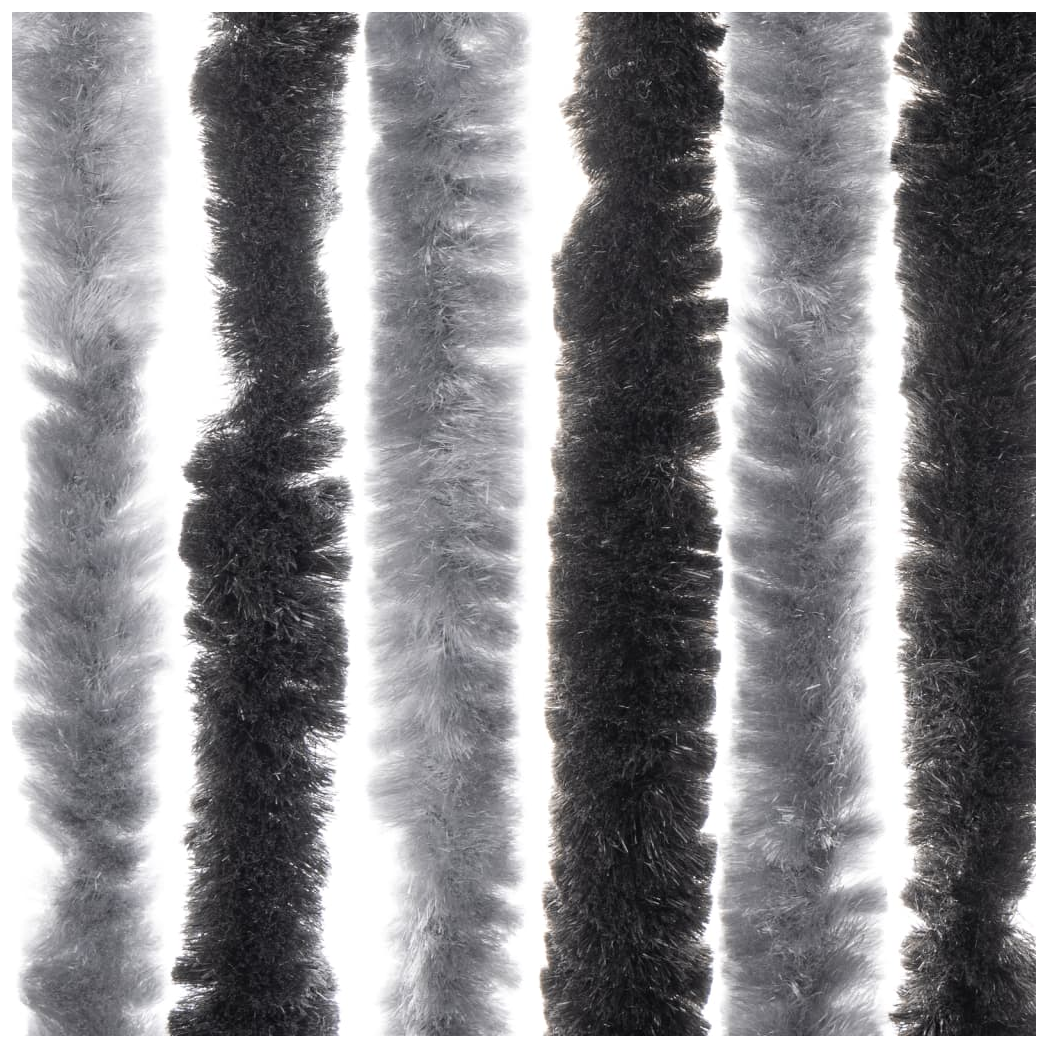 Fly Curtain Grey and Black 90x200 cm Chenille
