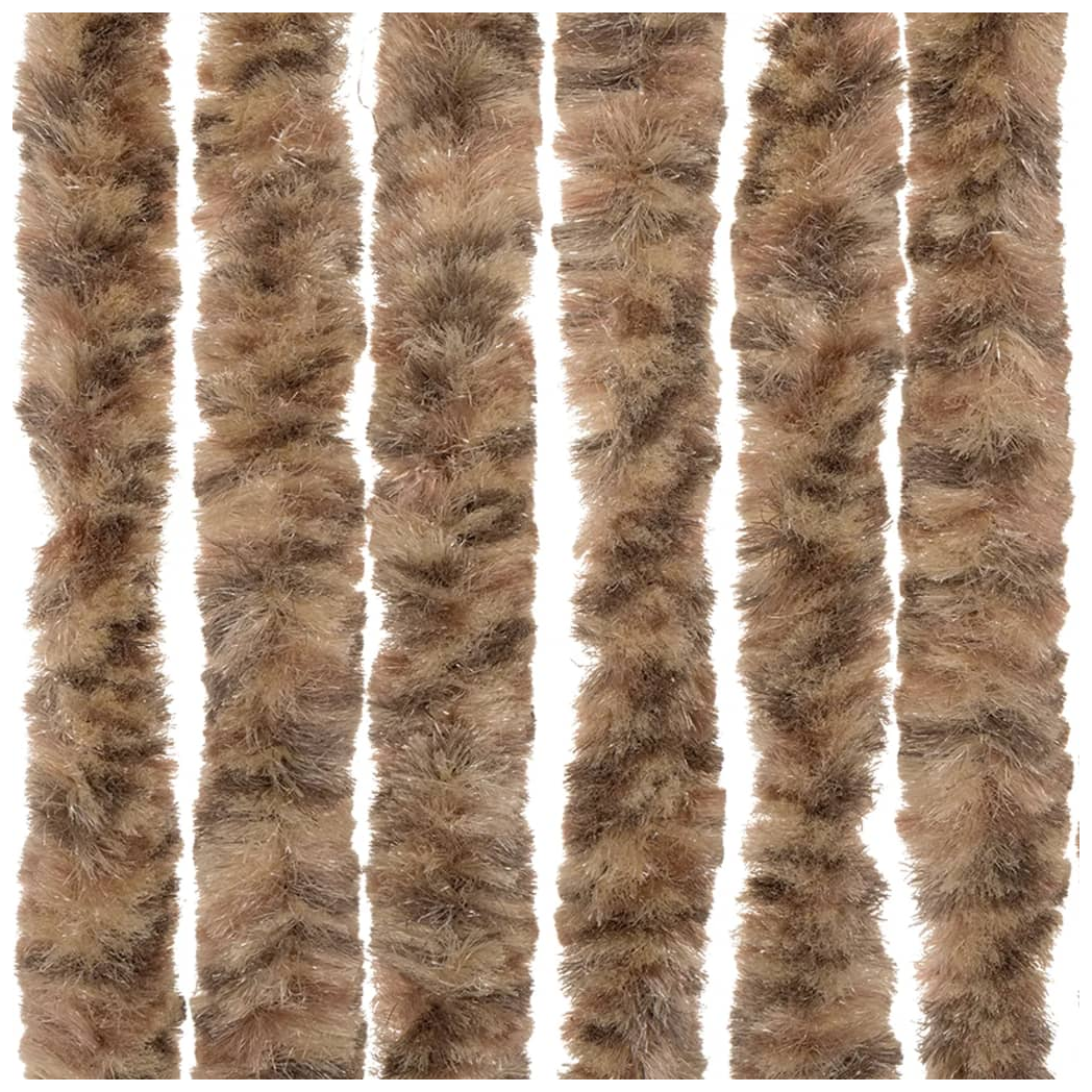 Fly Curtain Beige and Dark Brown 100x230 cm Chenille