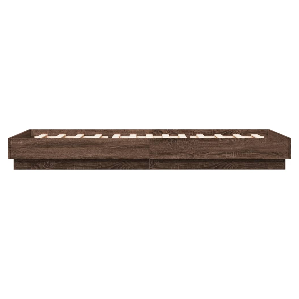 Bed Frame Brown Oak 90x200 cm Engineered Wood