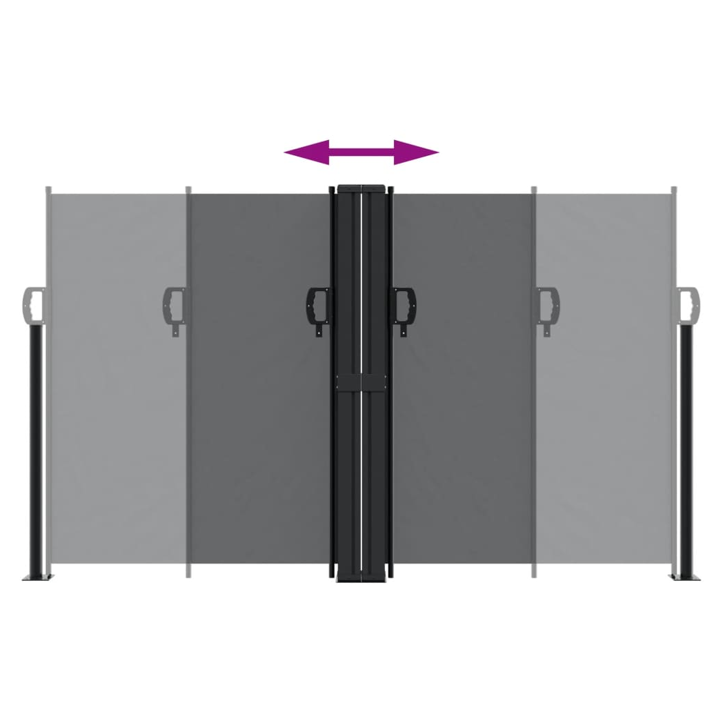 Retractable Side Awning Black 140x600 cm