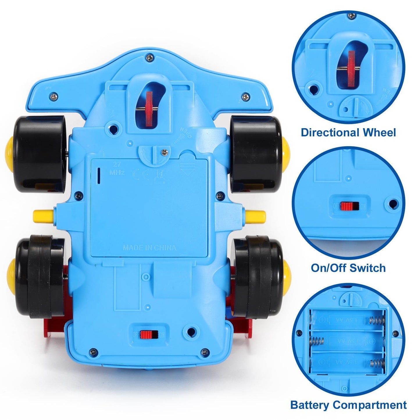 SOKA My First Remote Controlled Racing Car for Toddlers with Sound and Light Toy car Birthday Gift Present for Boys Girls - Blue