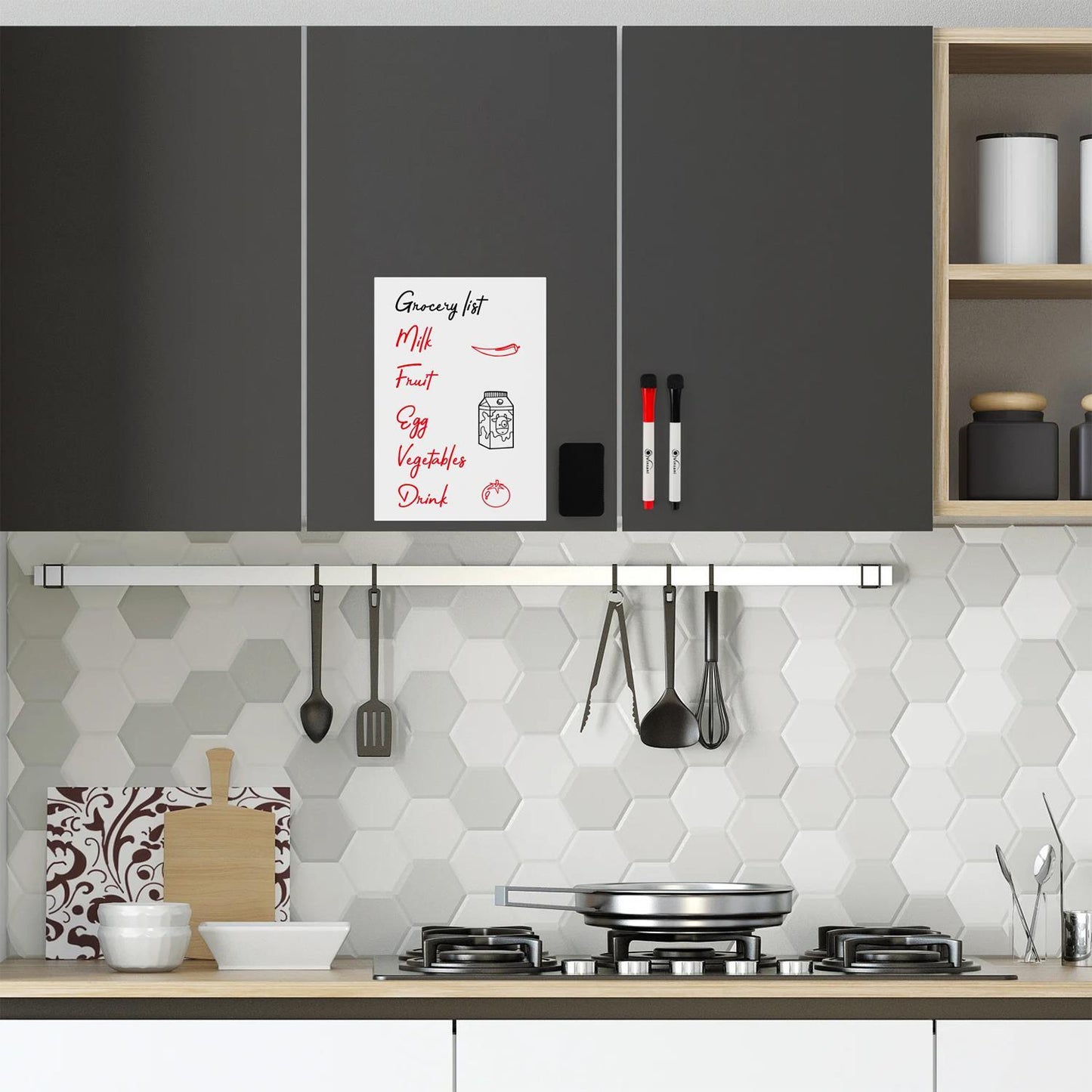 Vinsani A4 Whiteboard w/ 2 Markers and Eraser 0000141