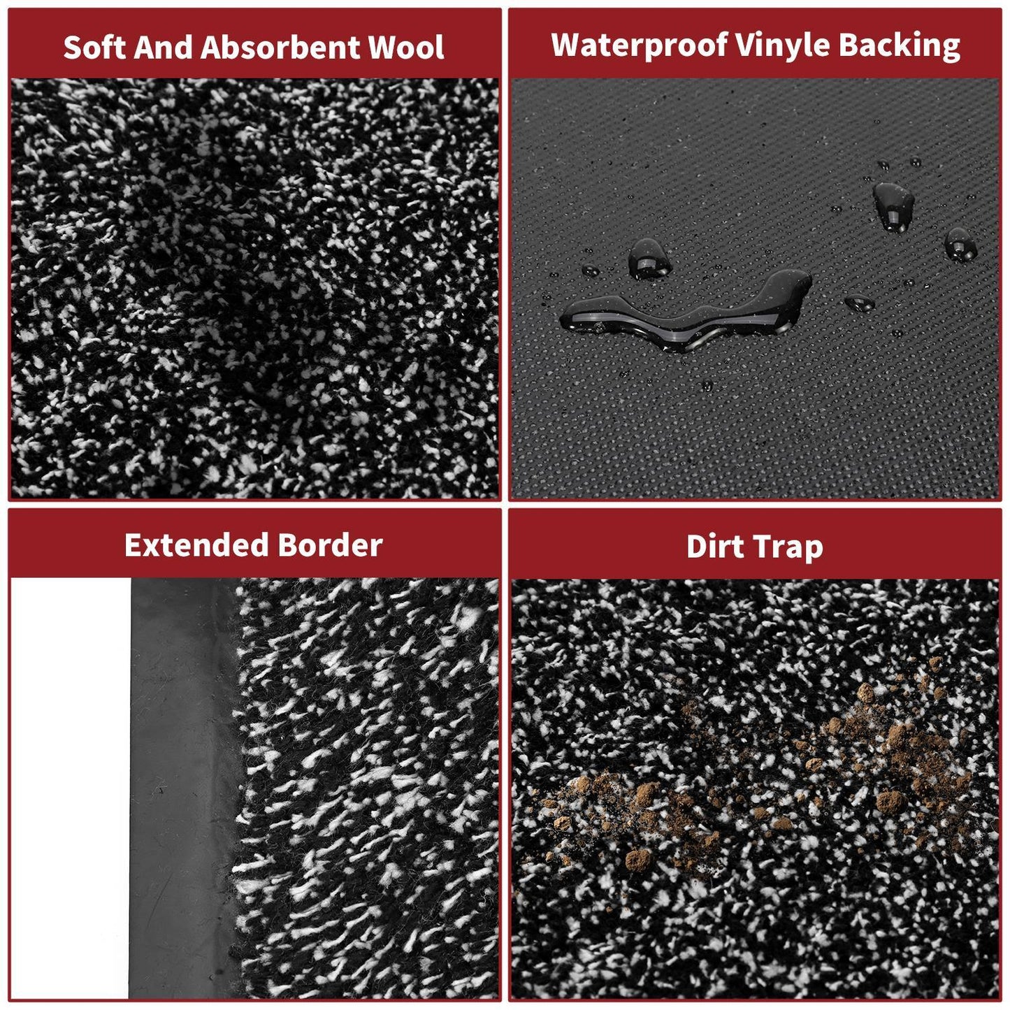 VINSANI DOOR MAT BARRIER MAT 60X90cm BLACK/WHITE