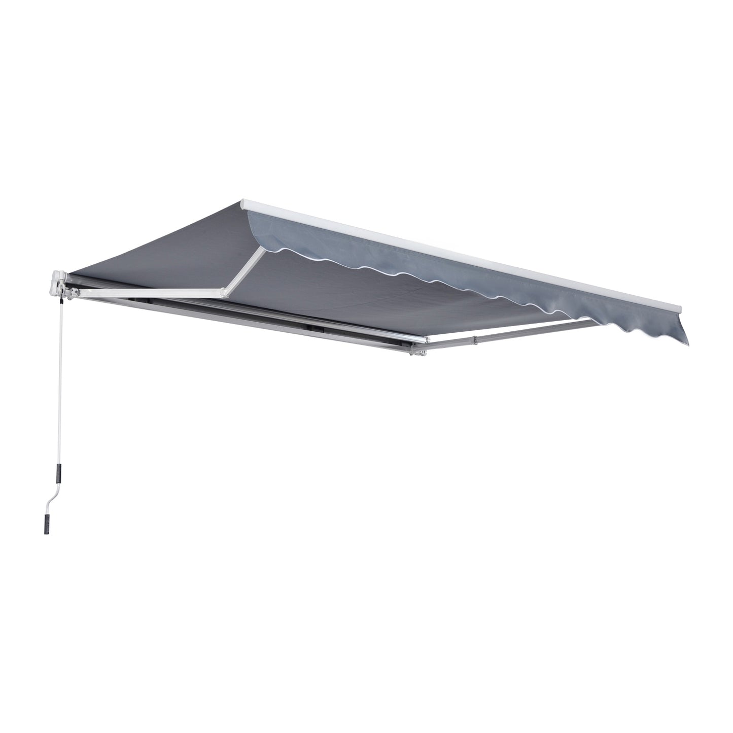 3x2.5m Manual Awning Canopy Sun Shade Shelter with Winding Handle, Grey