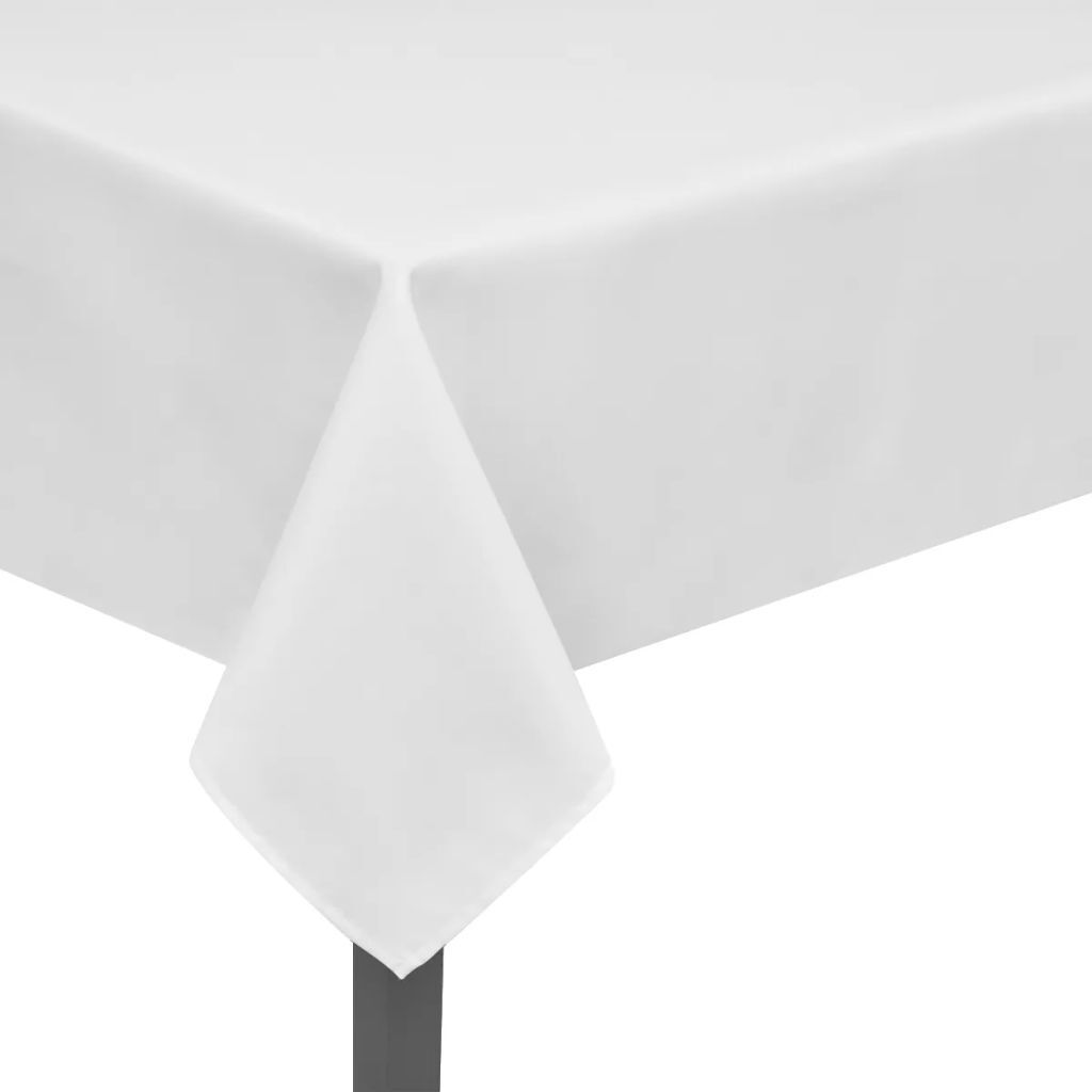 5 Tablecloths White 130 x 130 cm