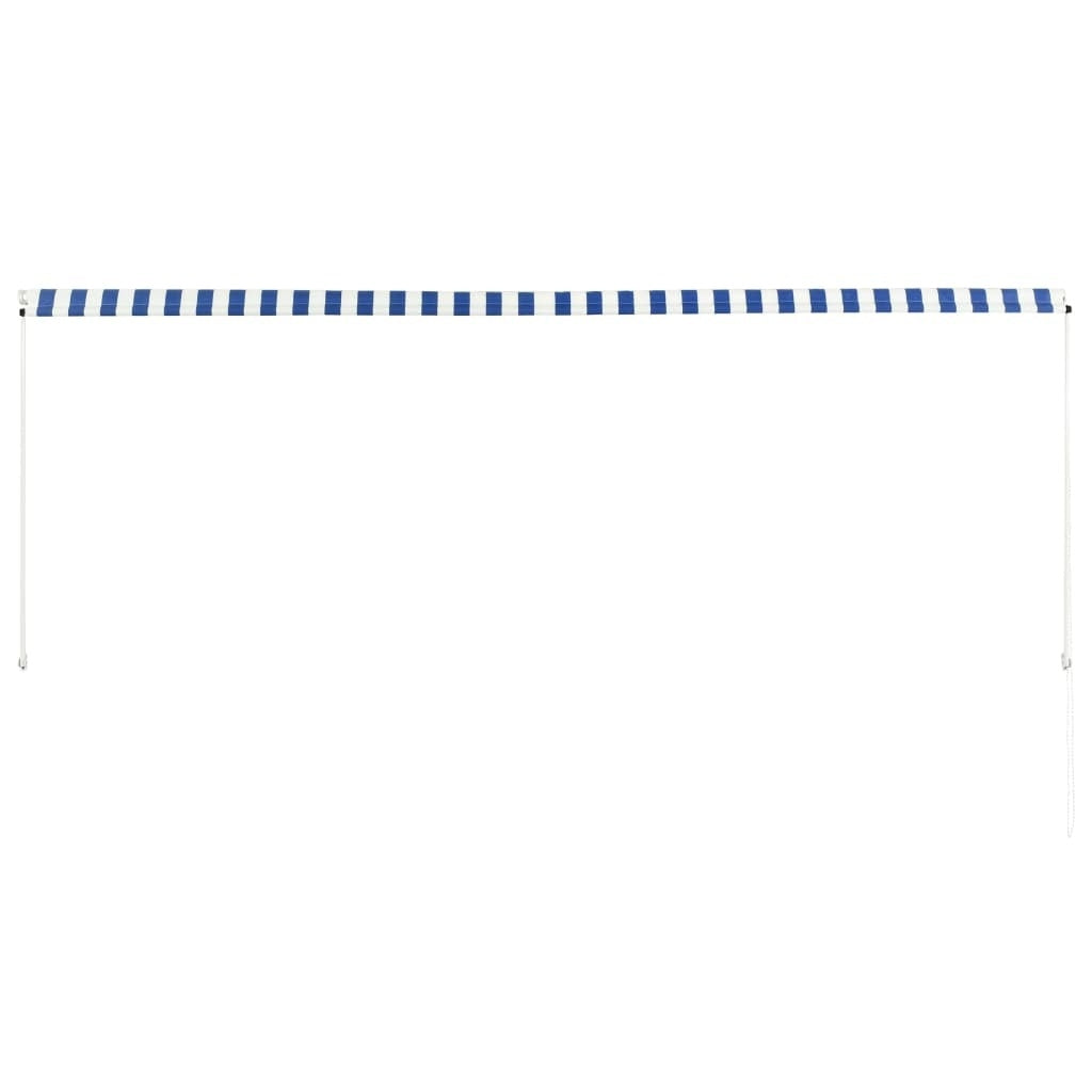 Retractable Awning 350x150 cm Blue and White