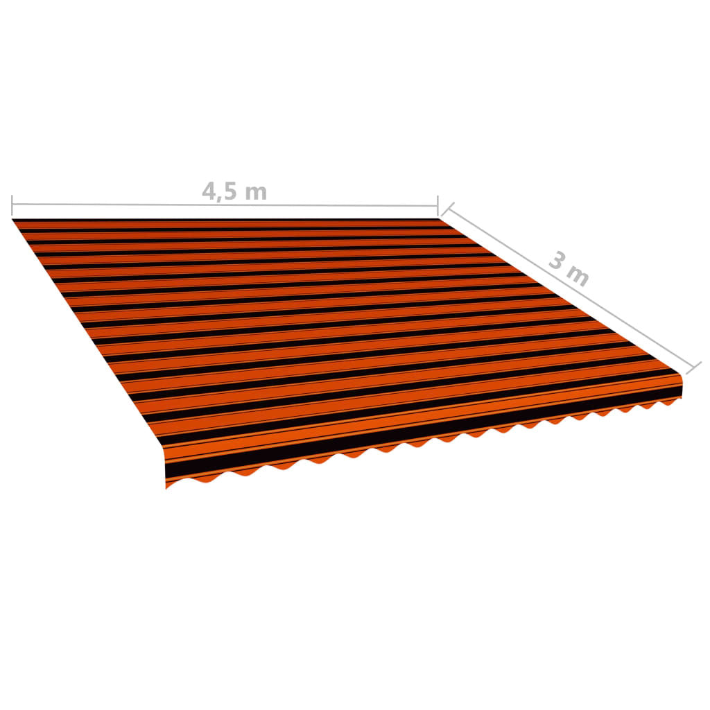 Awning Top Sunshade Canvas Orange and Brown 450x300 cm
