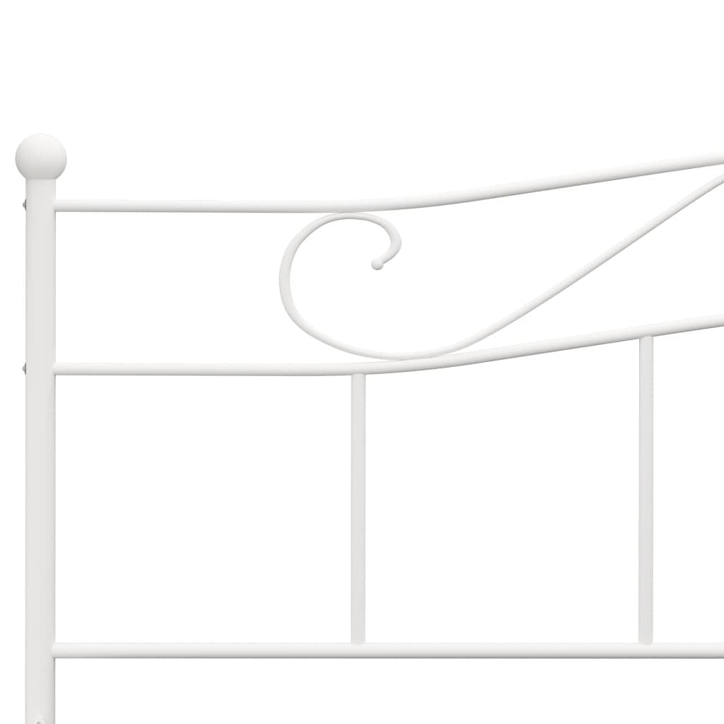 Bed Frame White Metal 180x200 cm