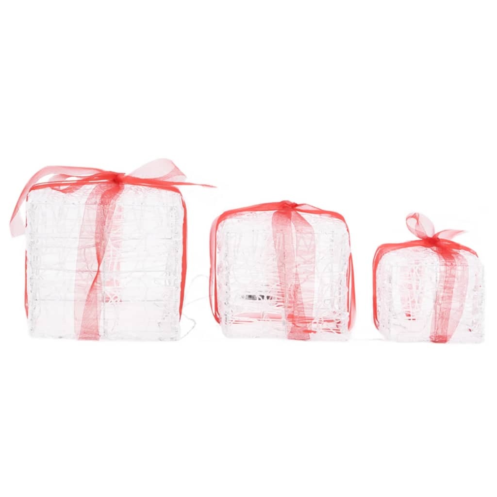Decorative Acrylic Christmas Gift Boxes 3 pcs Colourful