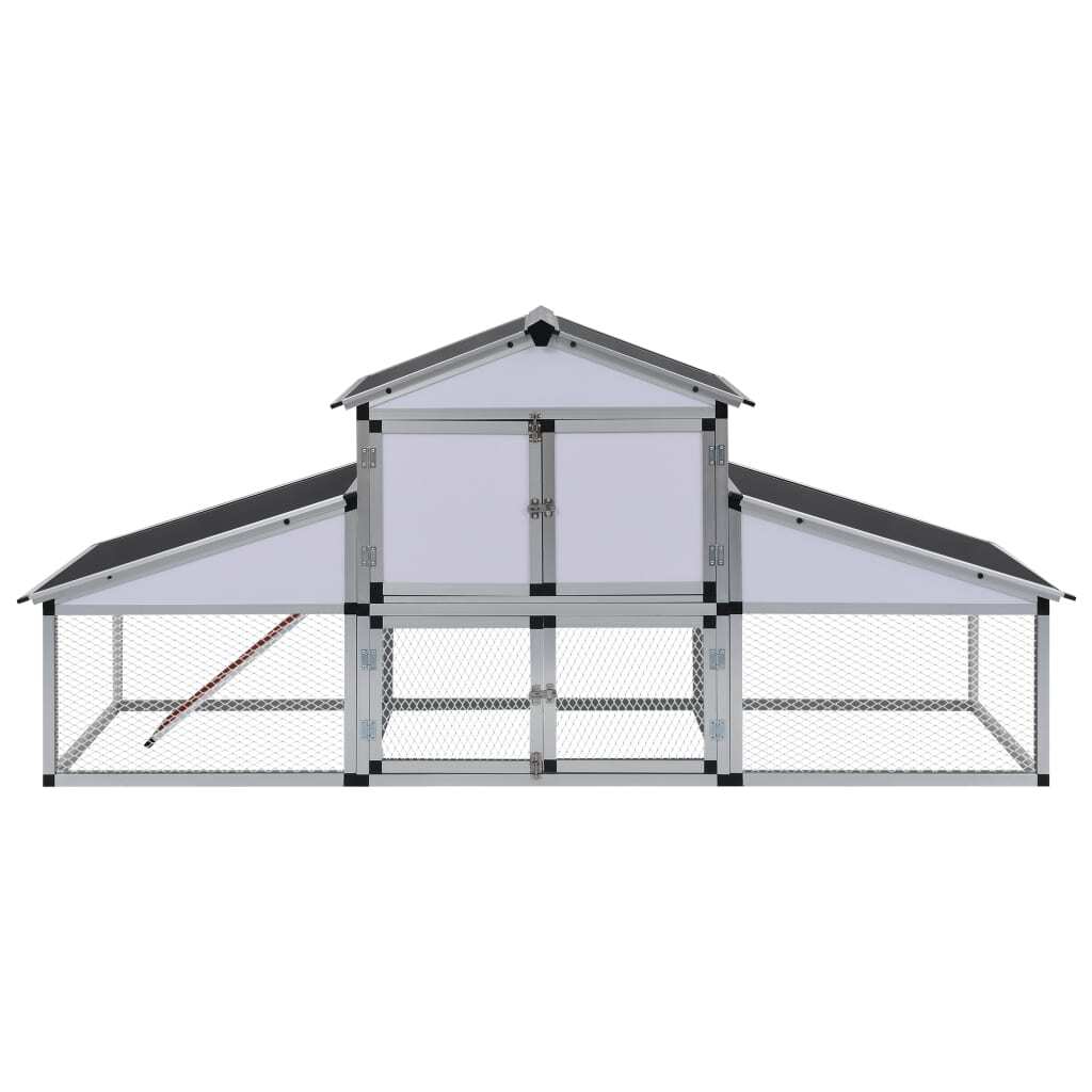 Chicken Coop with Runs and Nest Box Aluminium