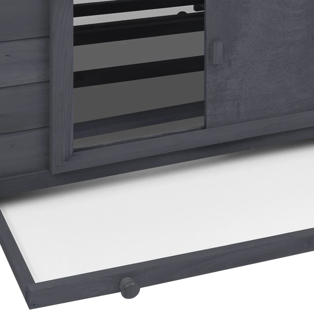 Chicken Coop Grey and White 152x96x110 cm Solid Firwood