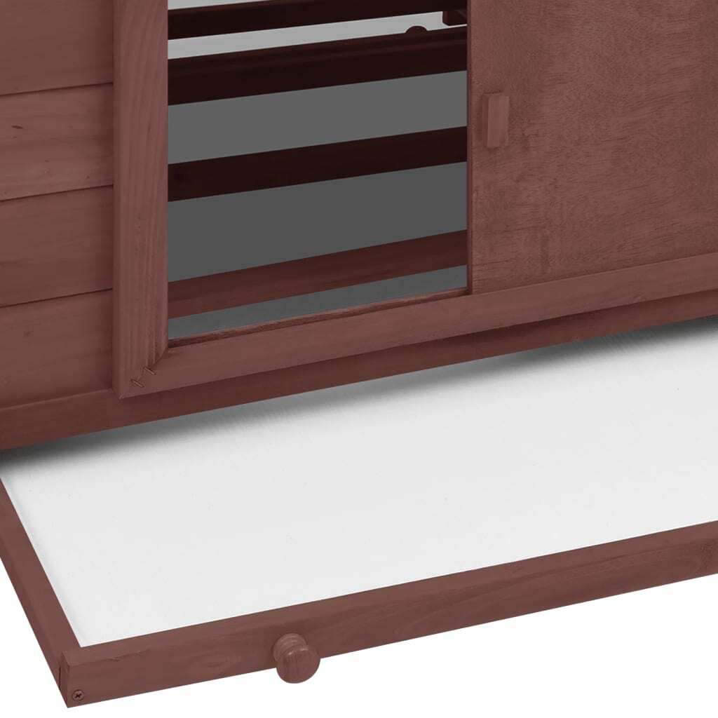 Chicken Coop Mocha and White 152x96x110 cm Solid Firwood